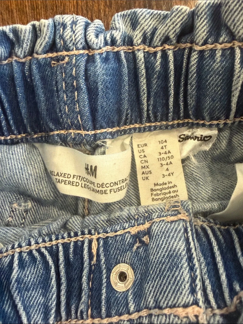 Hello Kitty Light Blue Denim Jeans with Pink Embroidery